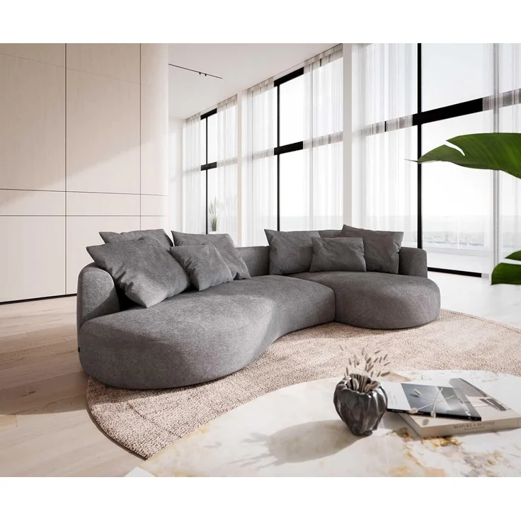 Sofa Edina 330x170 cm Mikrofaser Grau – Bild 2