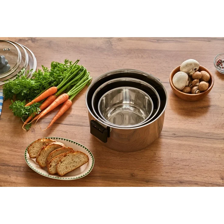 RESTO Kitchenware Kochtopf Anser, energiesparend und spülmaschinenfest, im Geschenkkarton, Edelstahl 18/10 (2-tlg), Geeignet für alle Herdarten, auch Induktion, mit klappbaren Griffen – Bild 3