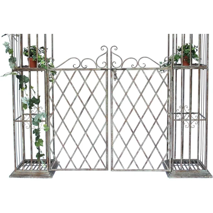 DanDiBo Rosenbogen mit Tor Pforte Metall 275x170 cm Rundbogen Torbogen Pergola 110241 Schmiedeeisen Rankhilfe Gartentor – Bild 5