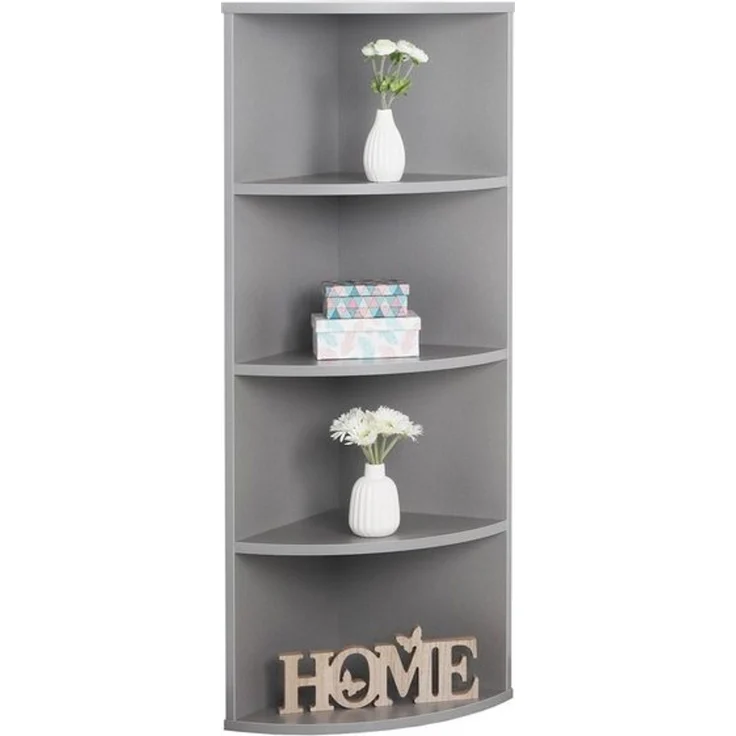 RICOO Eckregal Hängend 110 x 33 x 33 Grau, Spanplatte aus Holz, Hängereral WM058-PL, Regal Wand, Bücherregal Eck Wandregal Ecke Küchenregal Wandboard Eckwandregal Schweberegal – Bild 4