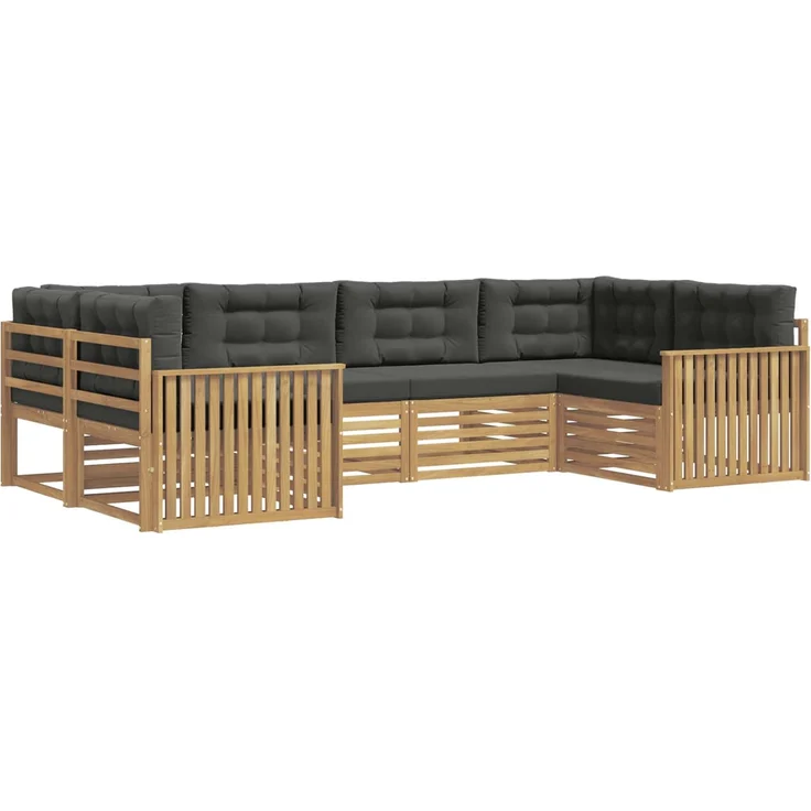 vidaXL Outdoor-Sofagarnitur 6 stk. 6-Sitzer Weiß und Anthrazit 3391042 – Bild 2