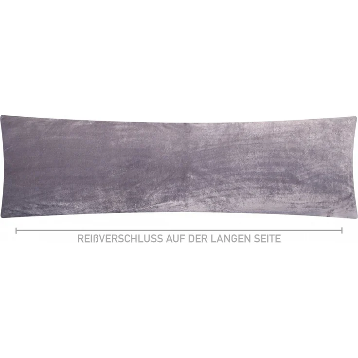 Heubergshop Seitenschläferkissenbezug, (1 Stück), 40x145cm, Fleece Winter flauschig weich warm Kissenbezug (Anthrazit) – Bild 2