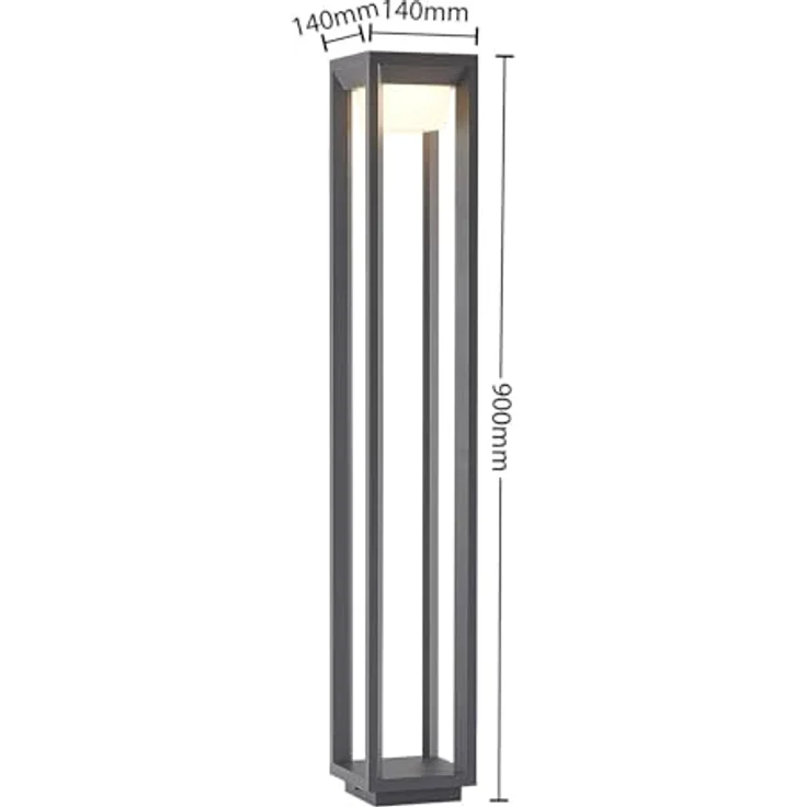 PRIOS LED Außenleuchte Gamion, spritzwassergeschützt in Aluminium, 1-flammig, Wegeleuchte Pollerleuchte Sockelleuchte, IP54 – Bild 4