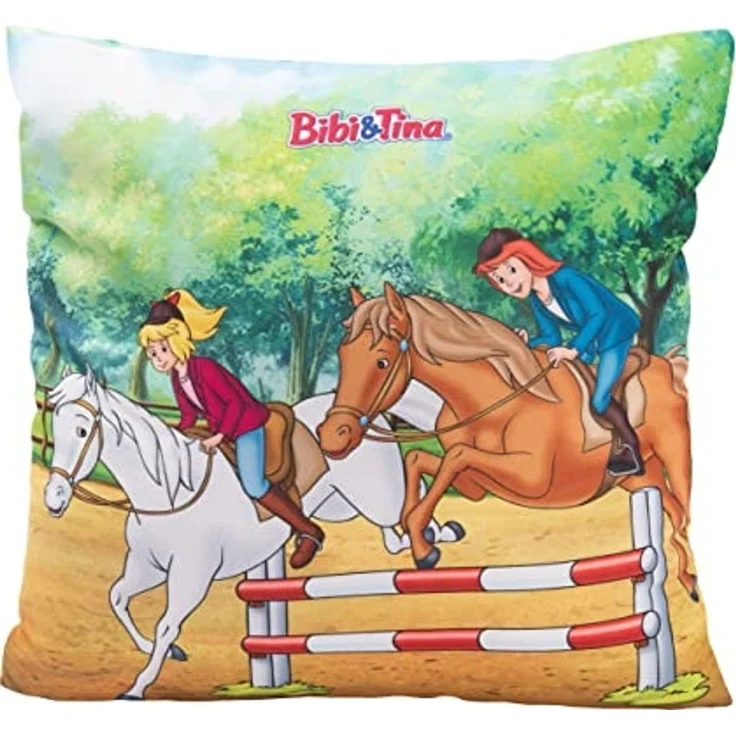 United Labels® Dekokissen Bibi & Tina - Pferde Plüsch Deko 30 x 30 cm – Bild 3
