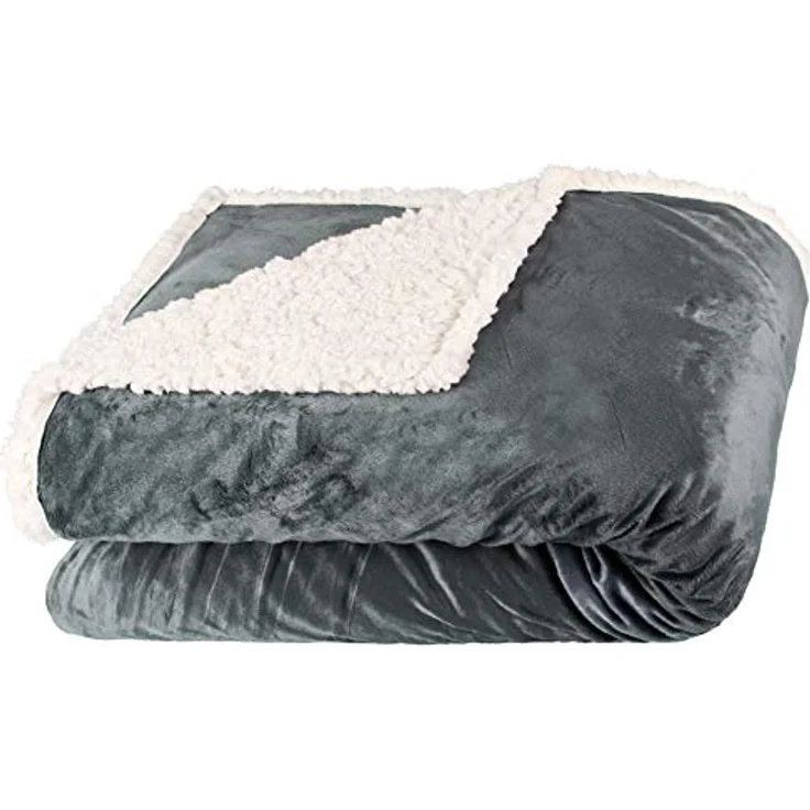 Wohndecke Arctic Kuscheldecke Sofadecke warm Nicki Felloptik 150x200cm grau, aqua-textil, bügelfrei,flauschig,kuschelweich,mollig warm,warm,effektvoll – Bild 2