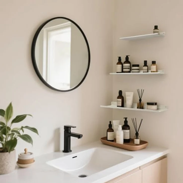 Uten Wandregal, Schweberegal aus Metall, 3er Set, Regale für Wände für Büche, Dekos, Wohnzimmer, Schlafzimmer, Badezimmer, Küche, Weiss – Bild 5