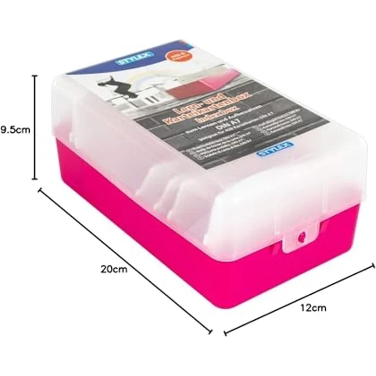 Stylex Schreibwaren Aufbewahrungsbox Lernbox / Karteikasten / A7 / Farbe: pink – Bild 3