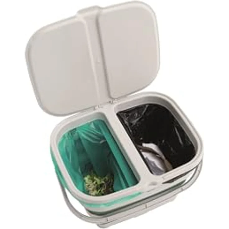 Outwell Collaps Recycleit Basket, Doppeleimer in Shadow Green für umweltfreundliche Mülltrennung – Bild 3