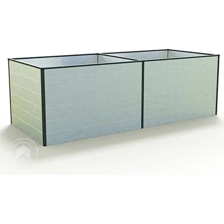 GFP Aluminium Hochbeet KINGSIZE DANIELA - 235 x 119 x 77 cm - Alu natur, Stecksystem, langlebig – Bild 2
