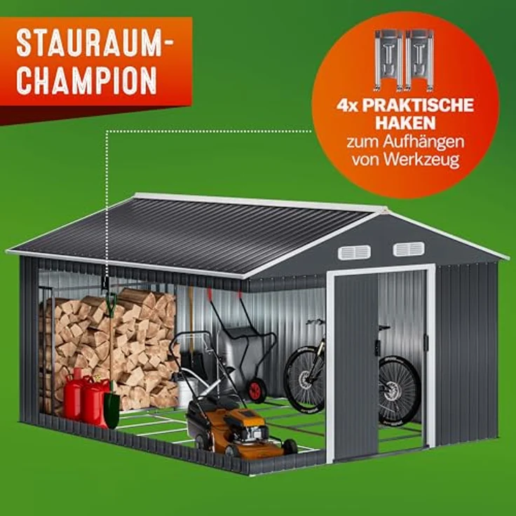 GARDEBRUK® XXXL Gerätehaus mit Fundament Kantenschutz – Bild 3
