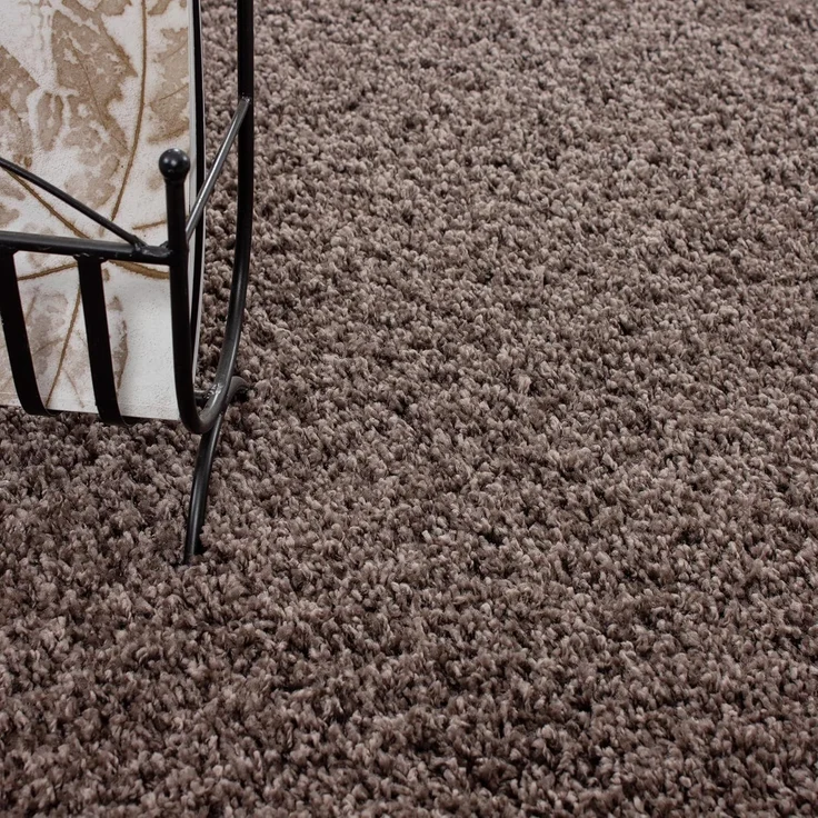 HomebyHome Shaggy Hochflor Teppich Wohnzimmer 120x170 cm Taupe - Teppich Flauschig, Modern, Plüsch und Extra Weich - Ideal für Schlafzimmer, Esszimmer und als Küchenteppich – Bild 5