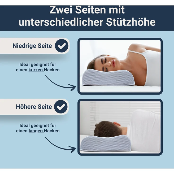 Traumhaft gut schlafen Nackenstützkissen - mit offenporigen Kern aus Gelschaum, Höhe: 9 cm – Bild 4