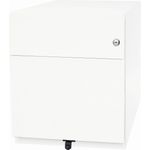 Rollcontainer Note™ mit Griffleiste, 1 Universalschublade, 1 HR-Schublade, Farbe verkehrsweiß