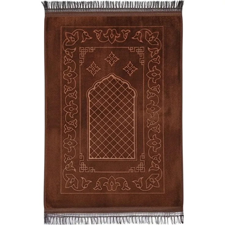 Gebetsteppich 120 x 80 cm - ideal als Geschenk Braun Motiv 2