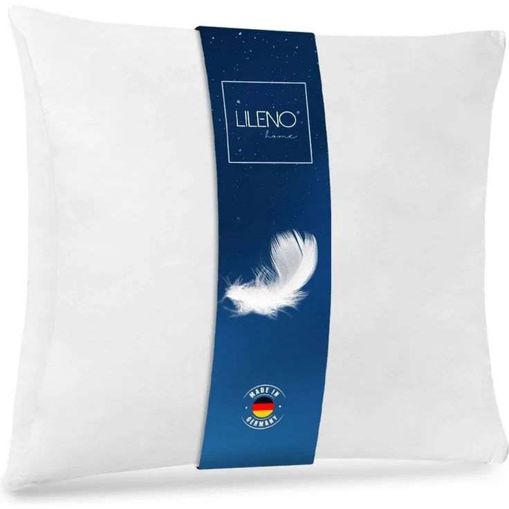 LILENO HOME Federkissen geeignet für Allergiker in verschiedenen Größen - Made in Germany, Füllung: 100% Federn, Bezug: Baumwolle, Rückenschläfer, Seitenschläfer, Bauchschläfer, Set, 1er Set, Federkernkissen als Kopfkissen, Bettkissen, Schlafkissen o. ... – Bild 5