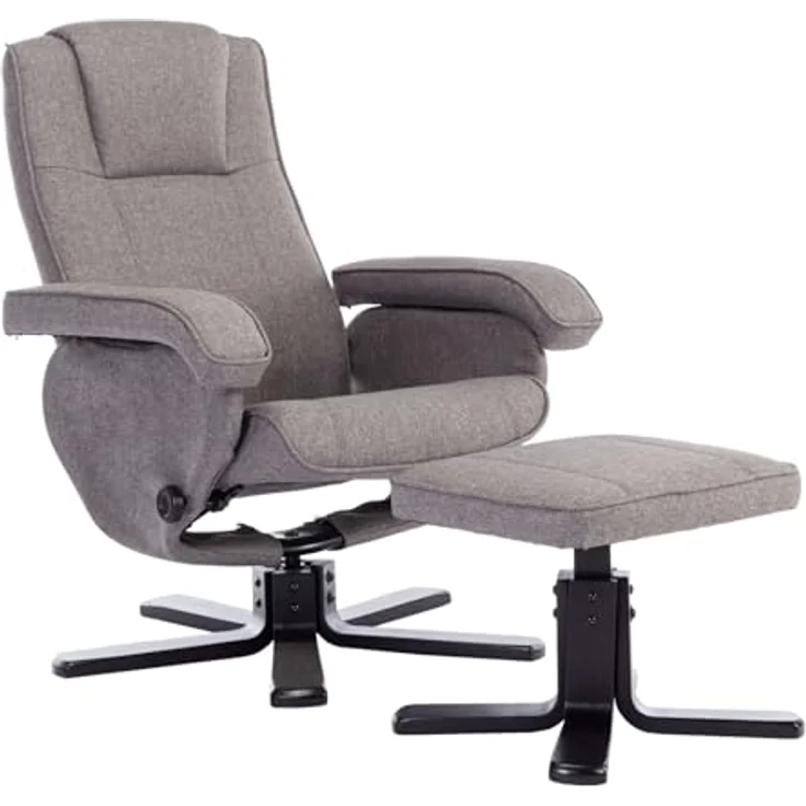 SVITA Relaxsessel CHARLES (Set, 2-St, Relaxsessel mit Hocker), 360° drehbar,mit Fußablage,Wippmechanismus,bequem gepolstert – Bild 2