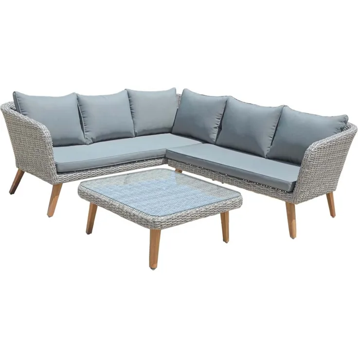 Lounge-Set Pamplona aus Alu, Kunststoffgeflecht und Akazie FSC 100%