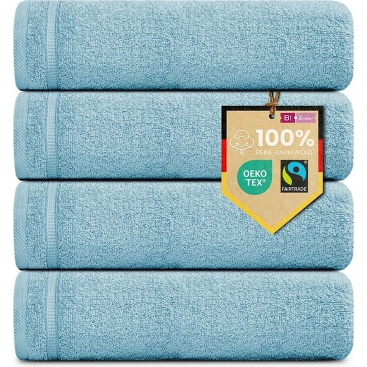 4er Set Gästehandtücher Plain hellblau 30x50 - Größe: 30x50, Farbe: Hellblau