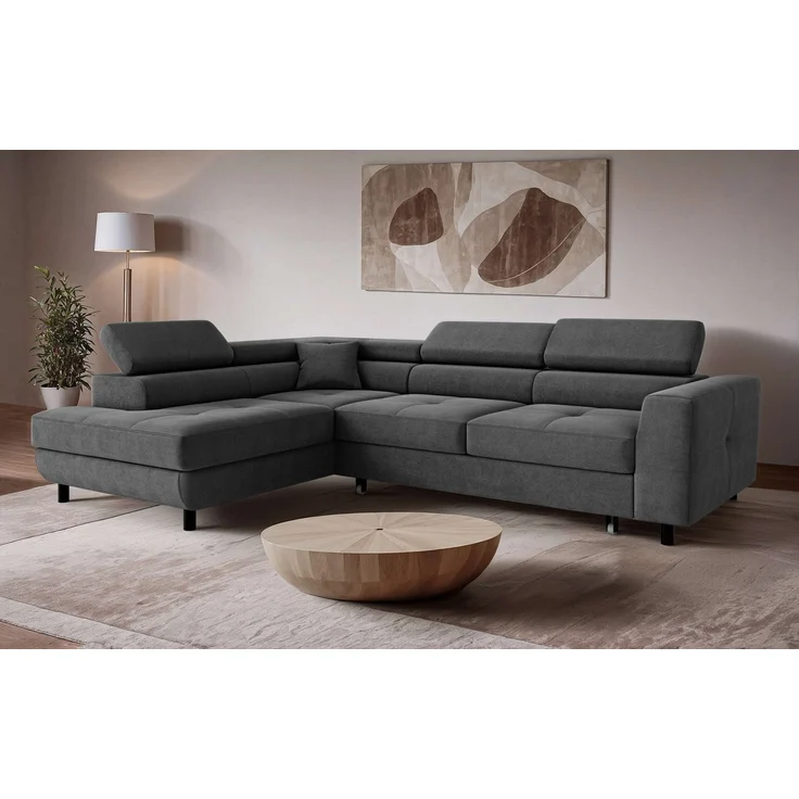 OTTO home Ecksofa AADEN Schlafsofa 254 cm - OTTO. Verlässliche Qualität, mit Bettfunktion, Bettkasten, Kopfstützen, rechts/links bestellbar – Bild 1