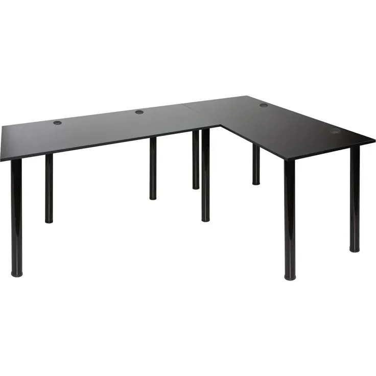 SyberDesk Gaming Pro Eckschreibtisch 197 x 132 cm – großer Computertisch, Eckschreibtisch, Schreibtisch für Büro & Gaming (rechts, schwarz) – Bild 4