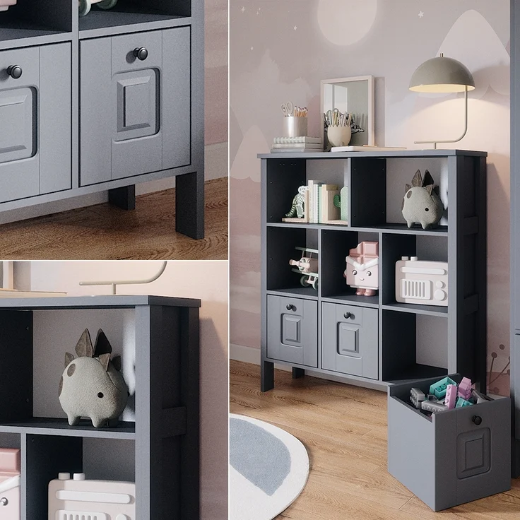 Kinderregal Ajaton Grau 103.6 x 113.4 cm Vitalispa – Bild 5