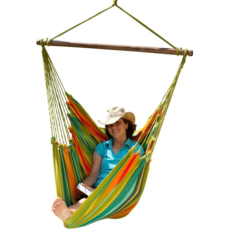 MacaMex Hängestuhl Cayo GIGANTE Verde, XXL, Südamerika ,Baumwolle, Grün/Multicolor – Bild 2