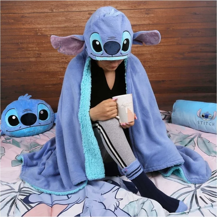Sarcia. eu Bettüberwurf Blaue Decke/Überwurf STITCH Disney 120x150 cm – Bild 2