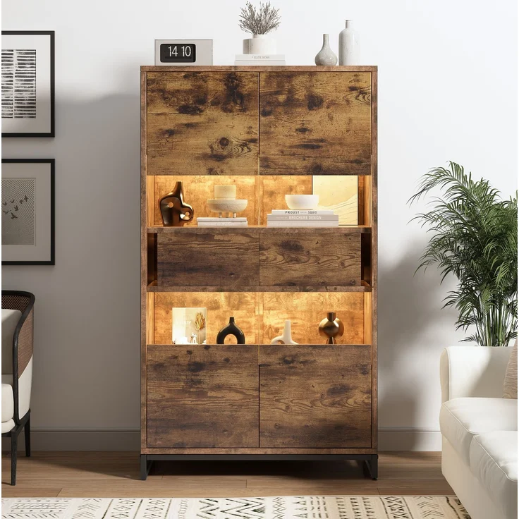 Vitrine 80 x 40 x 138 cm mit LED-Beleuchtung, Acrylfronten und 2 Schubladen – Bild 2