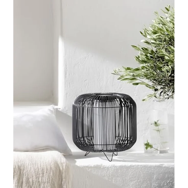 Dehner LED Solarleuchte Solar-Laterne Bari, Ø 30 cm, Kunststoff/Metall, Warmweiß, warmweißes Licht, Schutzart IP44, Farbe anthrazit – Bild 7