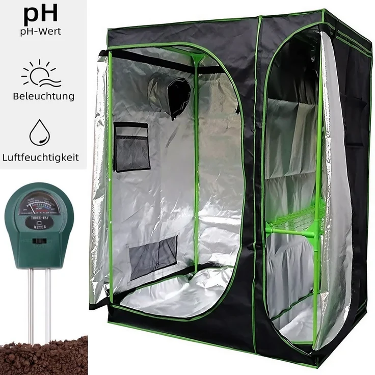 Growbox Gewächshaus Indoor Pflanzenzelt Zuchtzelt Growroom Zuchtschrank Darkroom Zimmergewächshaus Growschrank - 120x90x145 cm – Bild 1
