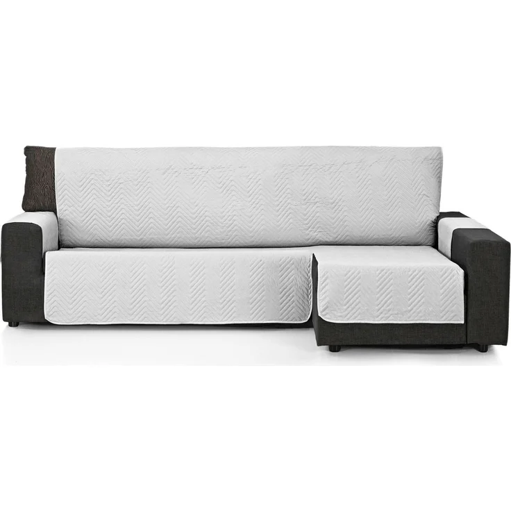 ECOMMERC3 Sofabezug für Chaiselongue, Valencia, 240 cm, Grau | Gepolsterter Bezug für Chaiselongue · hält das Sofa wie neu · für beide Arme geeignet · waschbar bei 30 Grad