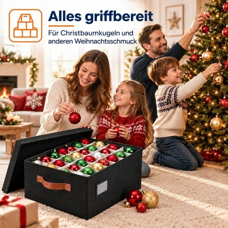 Relaxdays Weihnachtskugel Aufbewahrungsbox – Bild 2