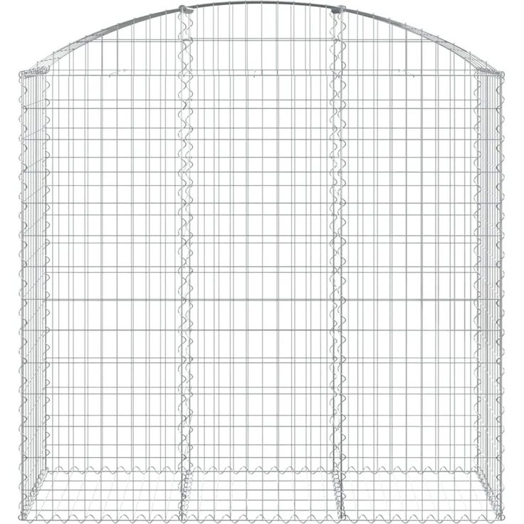 vidaXL Gabione mit Hochbogen 150x50x140/160 cm Verzinktes Eisen 153457 – Bild 3