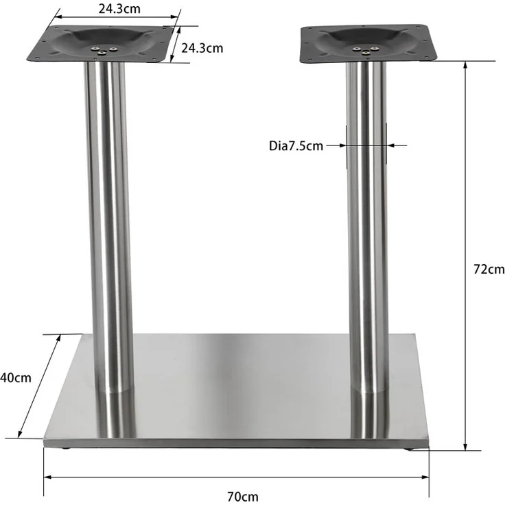 Tischsäule Tischfuß Möbelfuß Tischbein Stützfuß Möbelbein Edelstahl Eckfuß – Bild 6