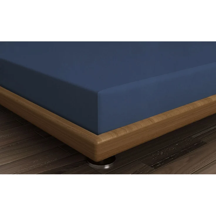 L'essentiel Maison 'Dark Blue' Ranforce Einzel-Spannbettlaken (DE), Dunkelblau, 200+30 x 100 cm – Bild 2
