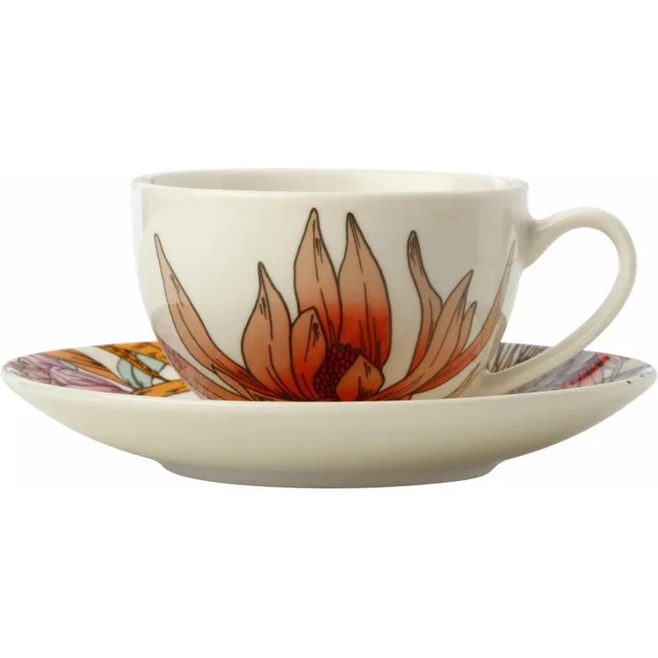 Maxwell & Williams II0082 Espressotasse mit Untertasse WARATAH Porzellan
