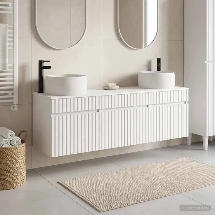 vidaXL Badezimmerschrank-Set 3 stk. Weiß 157 x 44,5 x 80 cm 3405767 – Bild 1