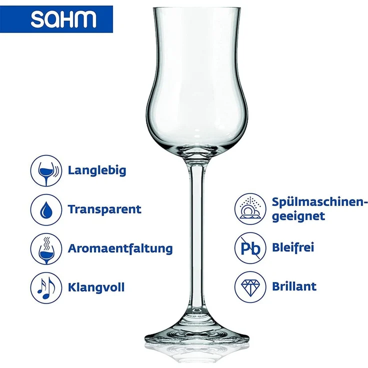 SAHM Grappaglas Grappagläser 6er Set, 85 ml Grappaglas, Edles Glas – Bild 4