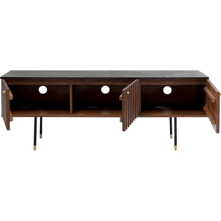 Kare Desgin Lowboard Apiano, braun/schwarz, Sideboard, TV-Konsole, 3 Türen, 3 Fächer, handgearbeitet, 55 x 150 x 40 cm (H/B/T) – Bild 5