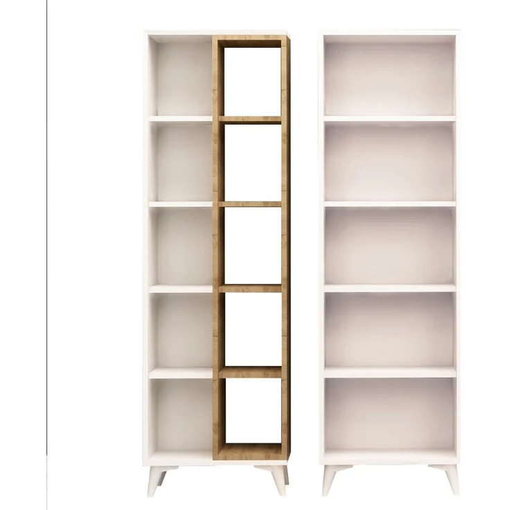 Calicosy 'POTENZA' Regal mit 15 Eichen- und Weißdekorationsfächern H162 cm - Helles Holz – Bild 1