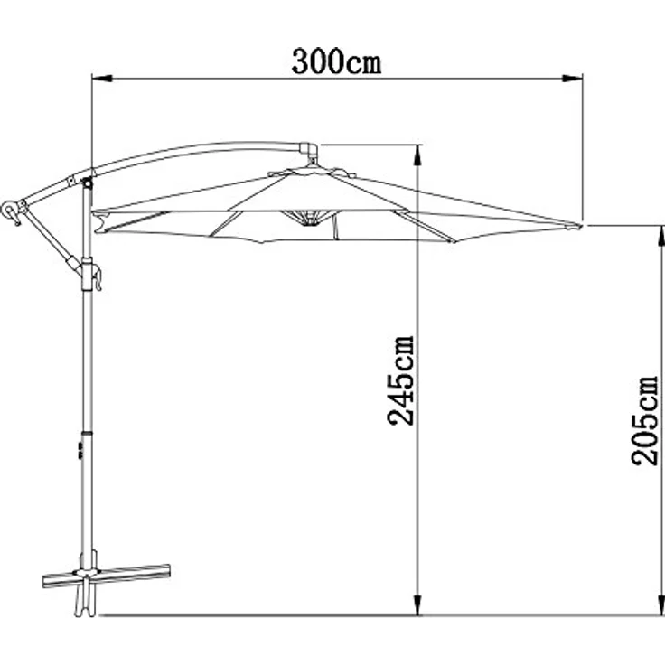 Ampelschirm, 300 cm, creme – Bild 7