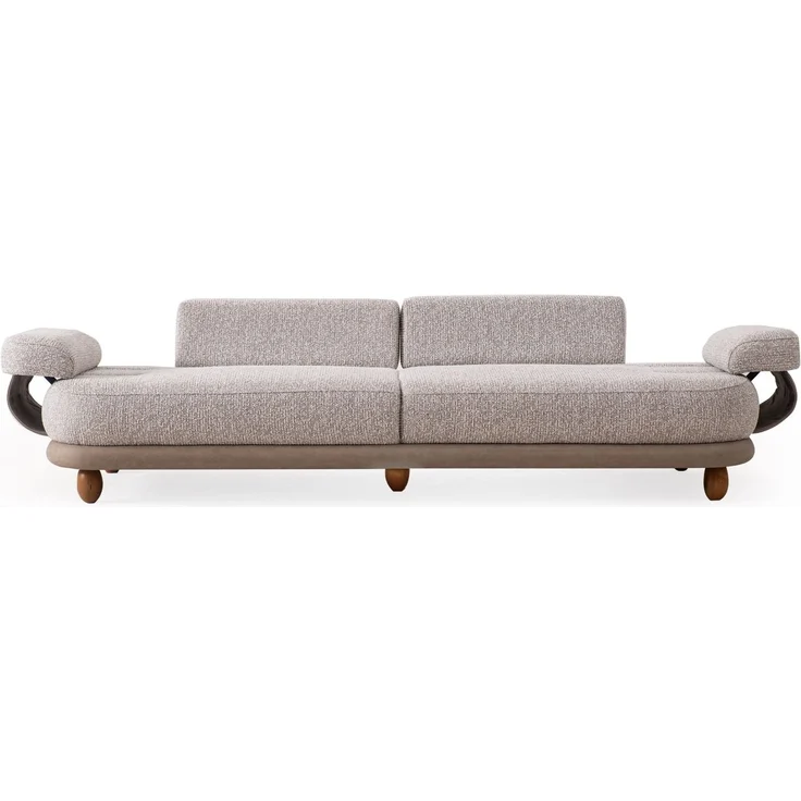 Sitzgruppe/Sofa Set - Wohnzimmergarnitur "Magnolia" 3+3+1 + Hocker-Beige – Bild 9