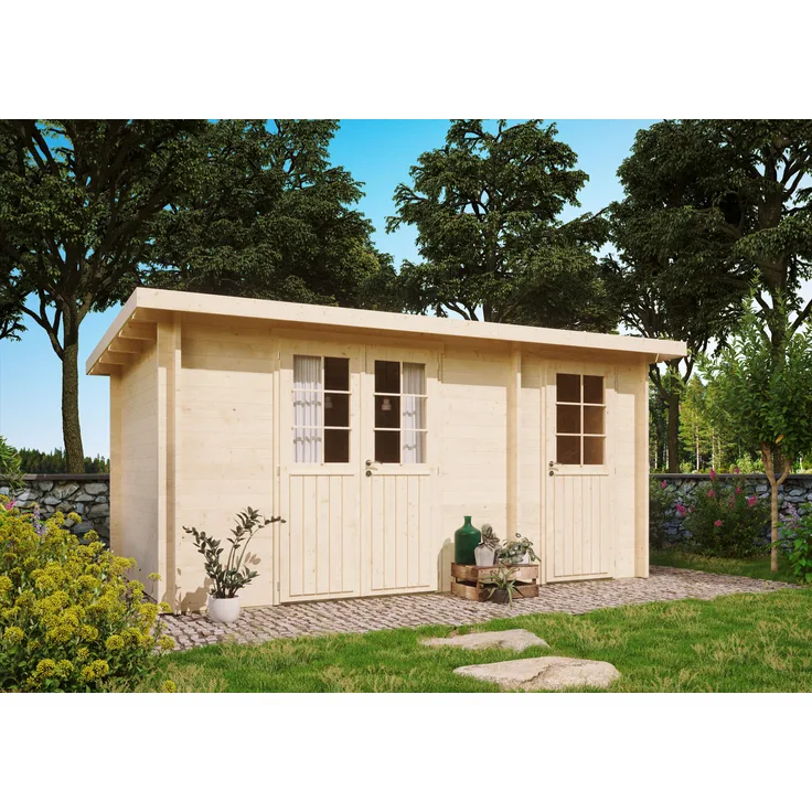 Fjordholz Gartenhaus Modell Carin 44 B Grau