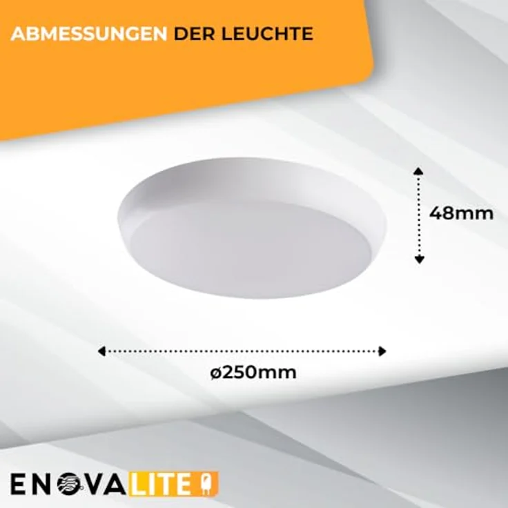 ENOVALITE LED-Deckenleuchte, Sensor, EEK: F, 18W, 1880lm, 4000K, Ø250mm – Bild 7