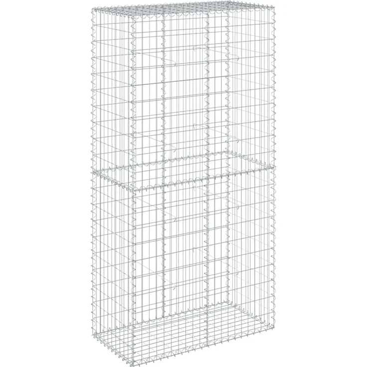 vidaXL Gabione mit Deckel 100x50x200 cm Verzinktes Eisen 3295166 – Bild 4