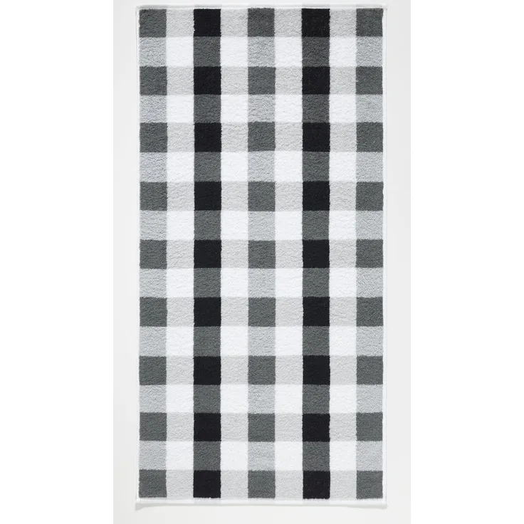 Cawö Duschtuch BE Karo BL 70x140 cm grau Badetuch Handtuch Handtücher Saunatuch Strandtuch