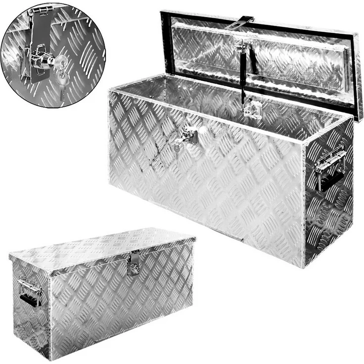 Trucky Anhänger-Deichselbox Truckbox Box Werkzeugkiste Anhängerbox Deichselbox 15 Größen Alumium – Bild 2