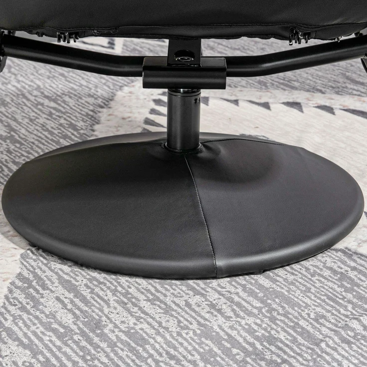 HOMCOM Relaxsessel, Metall, Kunstleder, Schwarz, 81L x 76B x 101Hcm – Bild 9