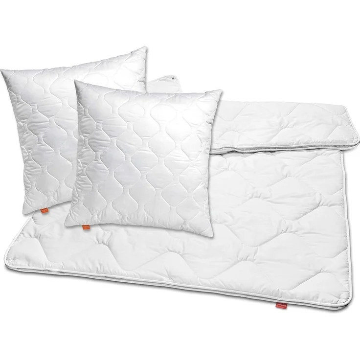 sleepling Bettdecke + Kopfkissen Bettwaren Set, Füllung: 100% Polyester, Bezug: 100% Polyester, 2x Kopfkissen 80 x 80 cm + 4-Jahreszeitendecke 200 x 200 cm, Ökotex – Bild 2