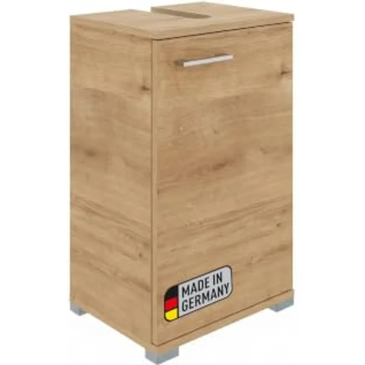 FACKELMANN Easy Waschbeckenunterschrank in Berg-Eiche Holzoptik 40cm, stehend auf Kunststofffüßen, Made in Germany – Stilvoller Stauraum für Ihr Badezimmer – Bild 1